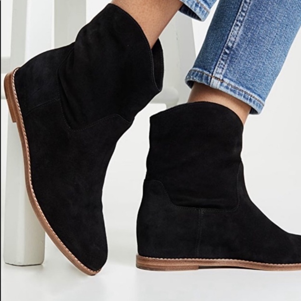 VINCE , Sinclair black suede booties.